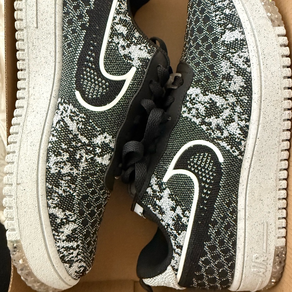 Nike AF1 Crater Flyknit Black and White Sneakers